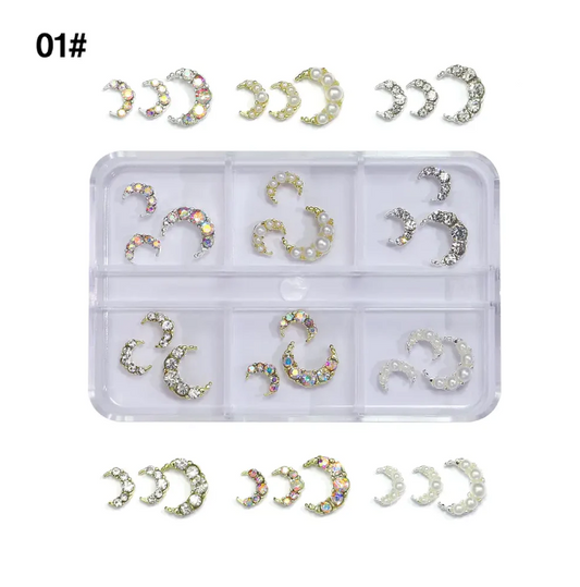 JEWELRY MOON METAL ALLOY NAIL CHARMS