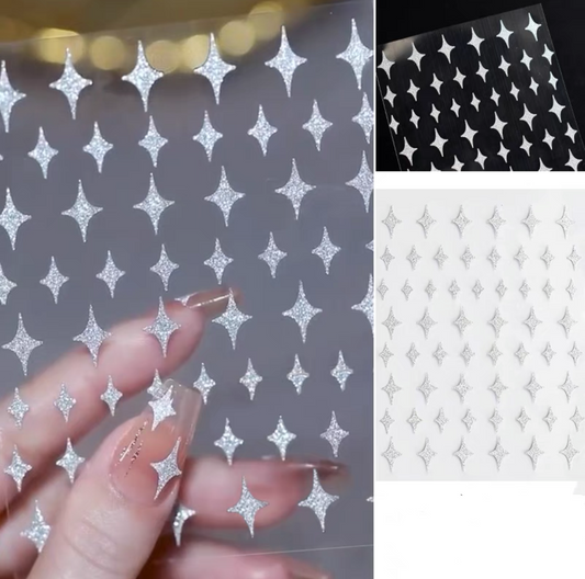 Silver Glitter Nail Sticker