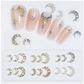 JEWELRY MOON METAL ALLOY NAIL CHARMS