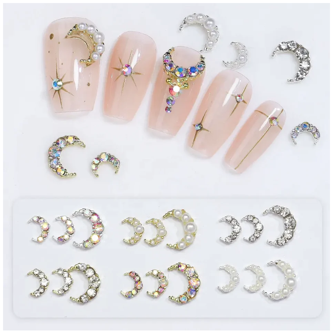 JEWELRY MOON METAL ALLOY NAIL CHARMS