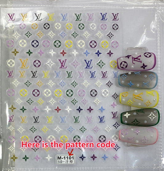 5D Luxury Designer LOGO Nail Stickers -Collection