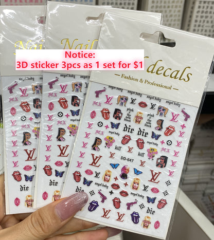 3D Luxury Designer LOGO Nail Stickers -Collection