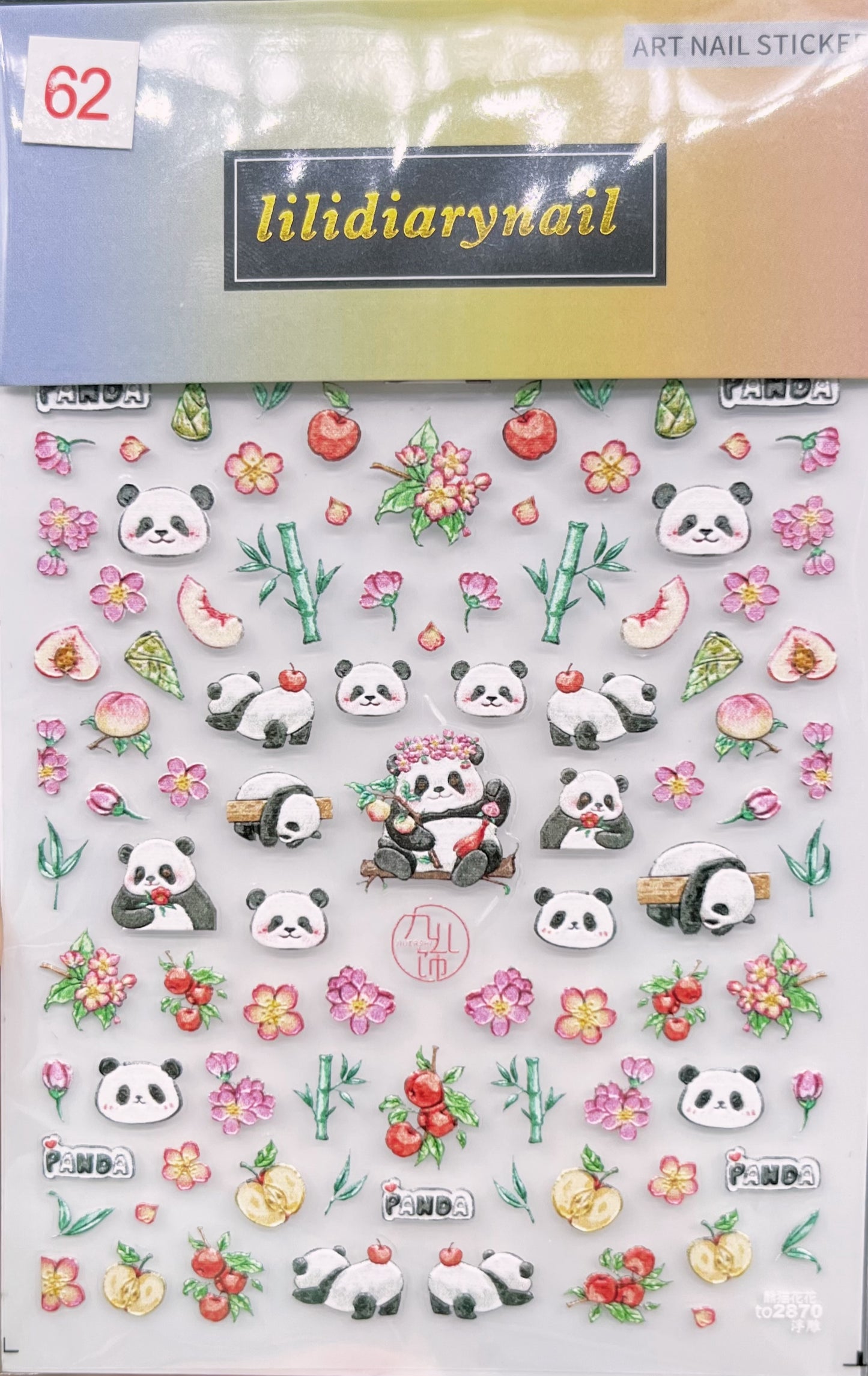 5D Panda Series Nail Sticker Decoration