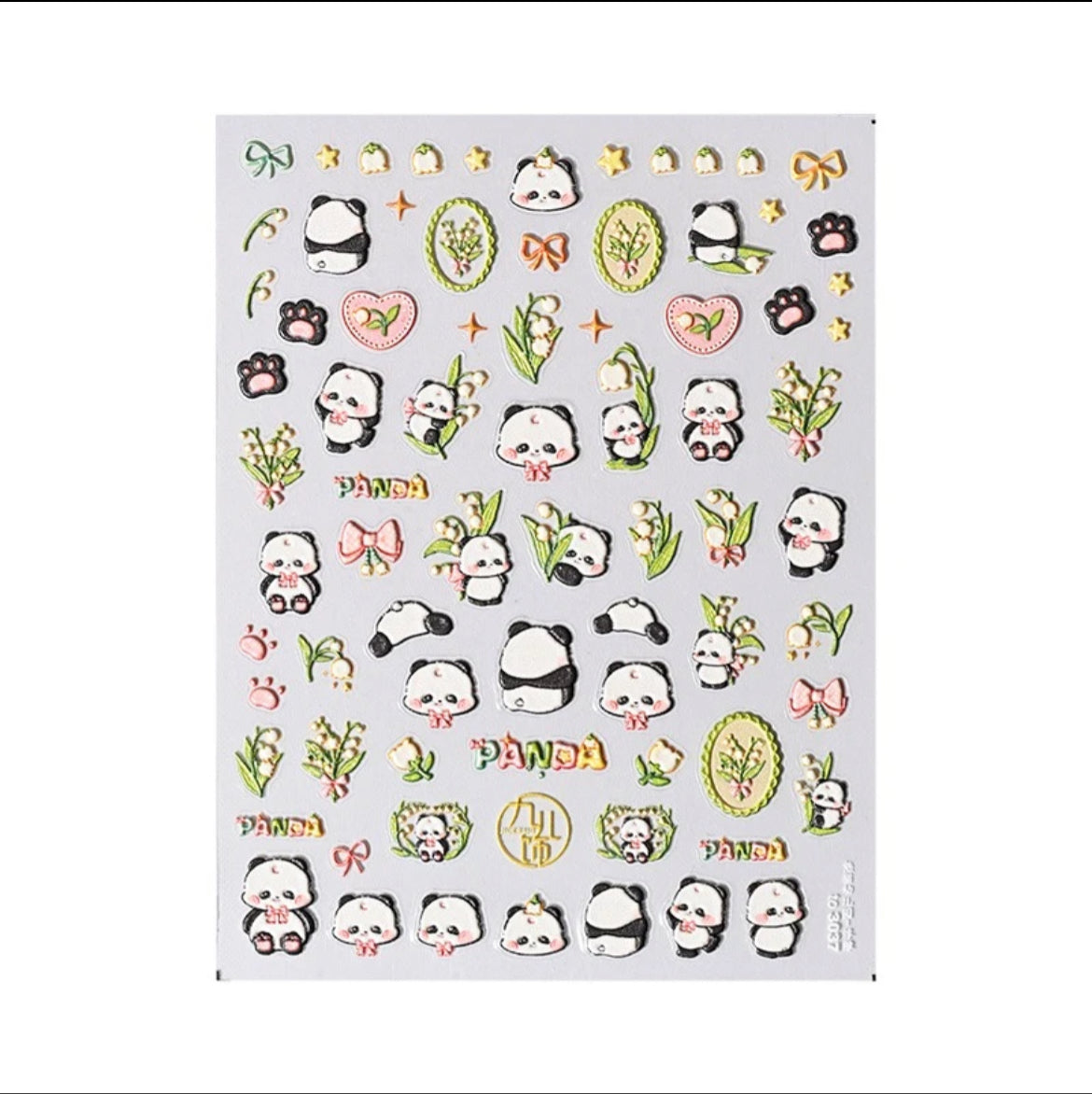 5D Panda Series Nail Sticker Decoration