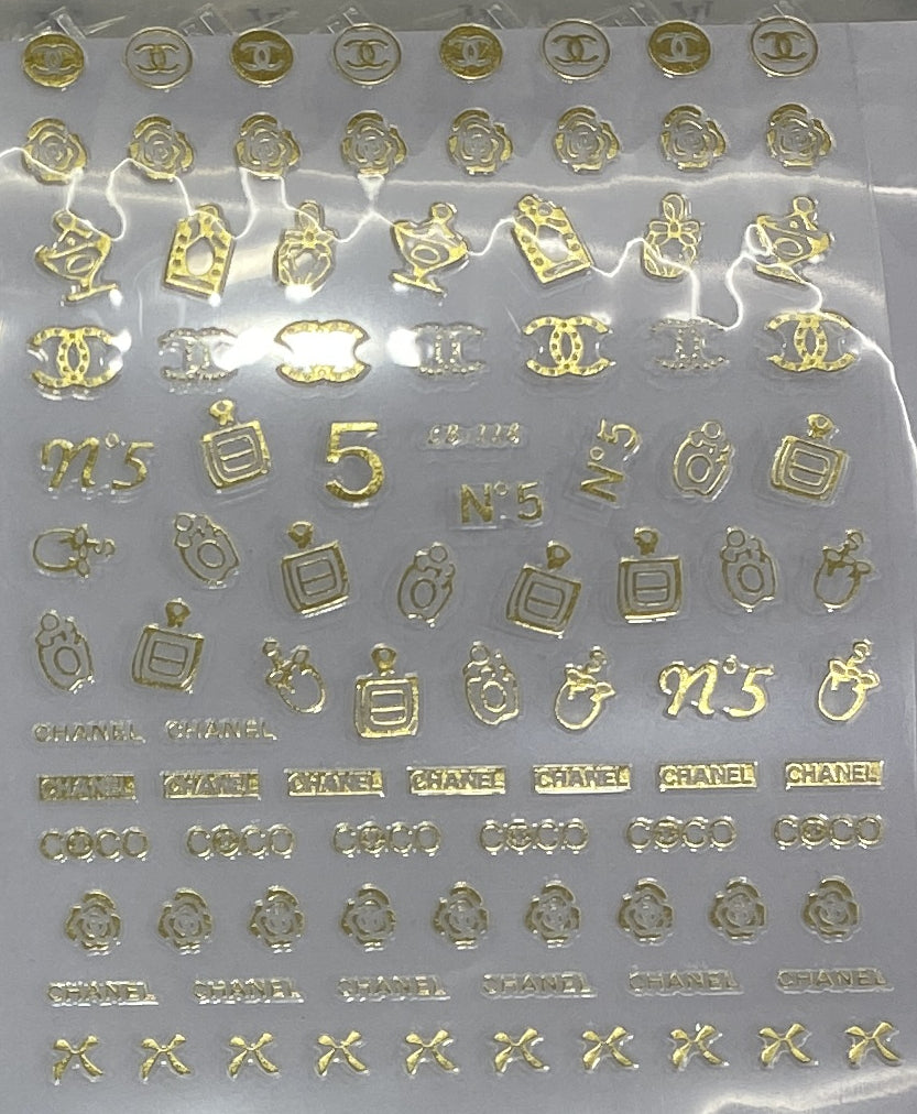 3D Luxury Designer LOGO Nail Stickers -Collection