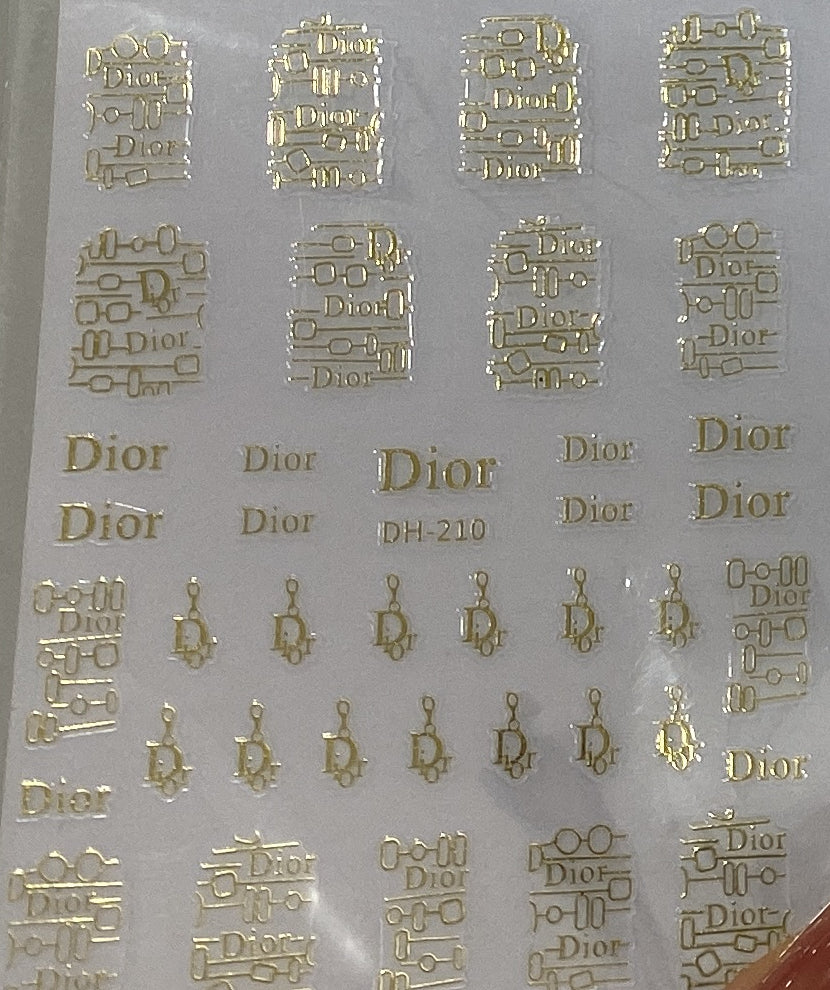 3D Luxury Designer LOGO Nail Stickers -Collection