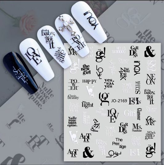 JO-Alphabet and Gothic Letter Nail Stickers