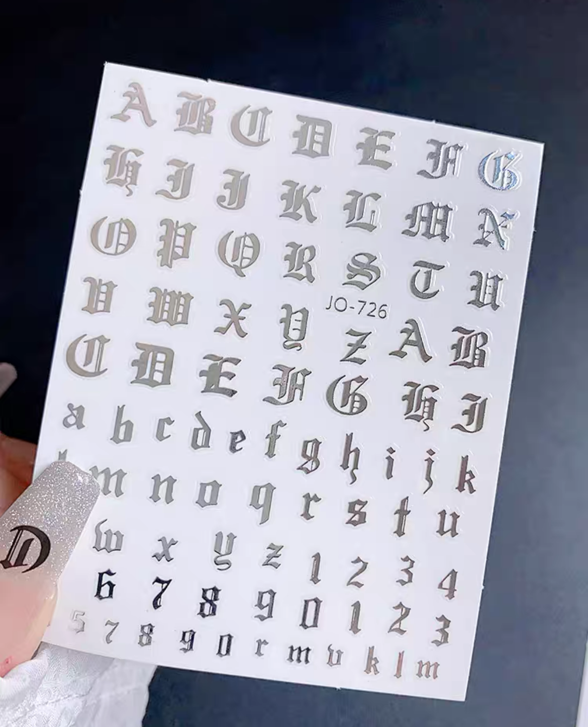 JO-Alphabet and Gothic Letter Nail Stickers