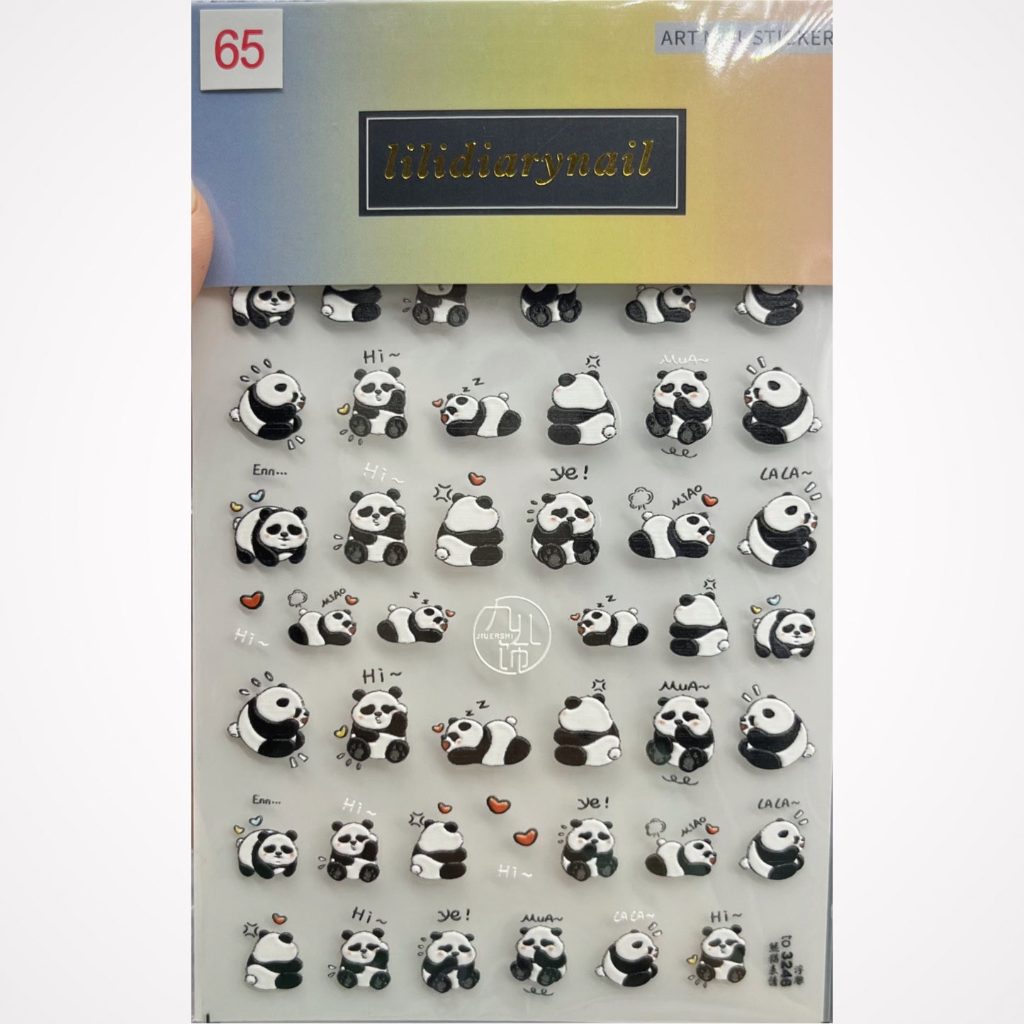 5D Panda Series Nail Sticker Decoration