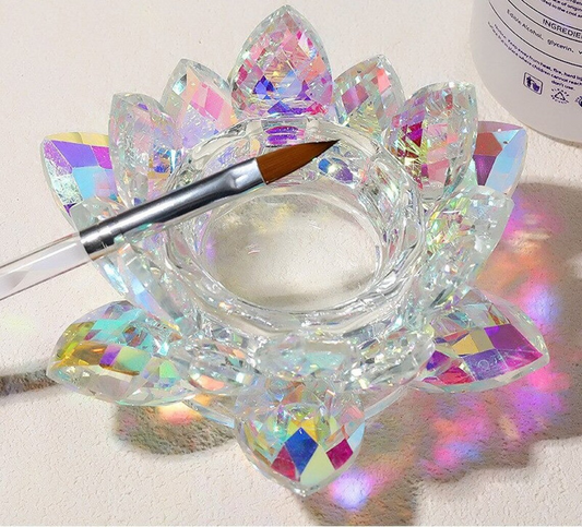 Colorful Crystal Lotus Dappen Dish with Lid