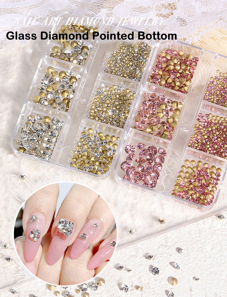 【D05】Glass Diamond-Pointed bottom