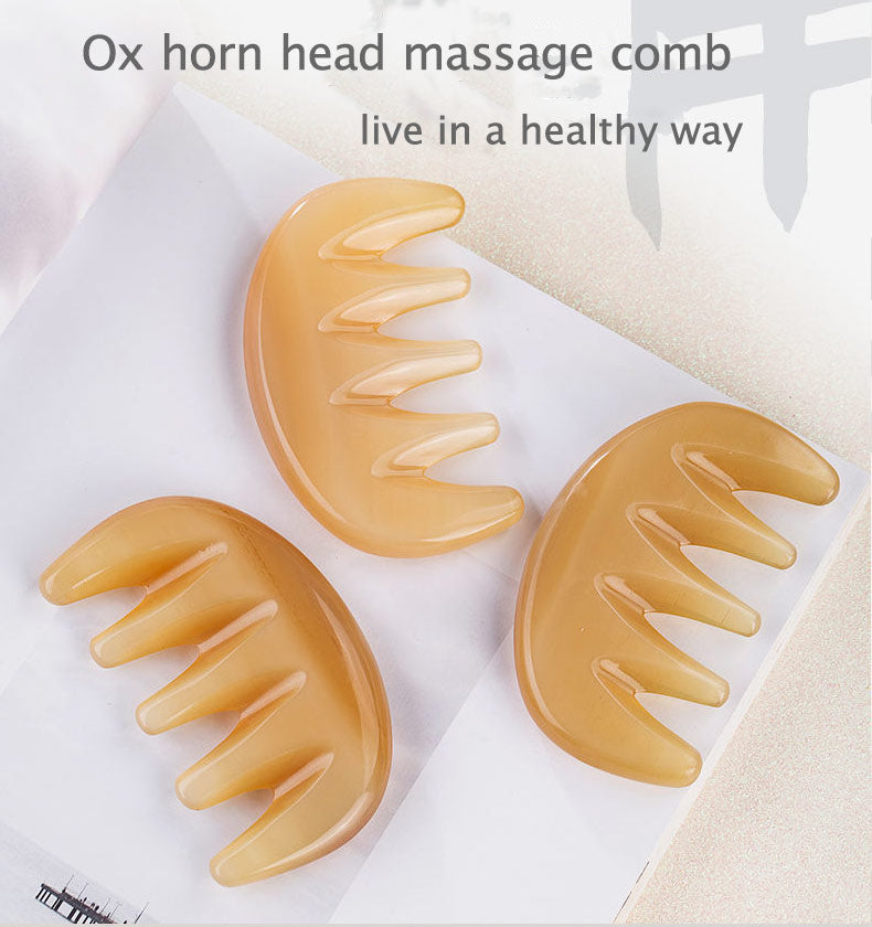 Ox Horn Five-tooth Meridian Massage Comb