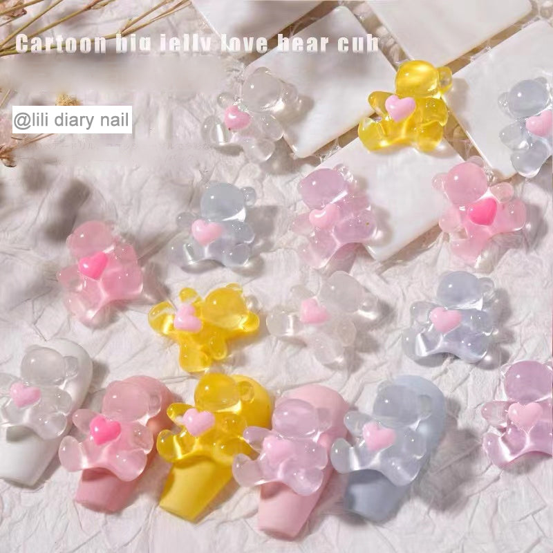 【D05】Resin 3D Bear -Nail Art DIY