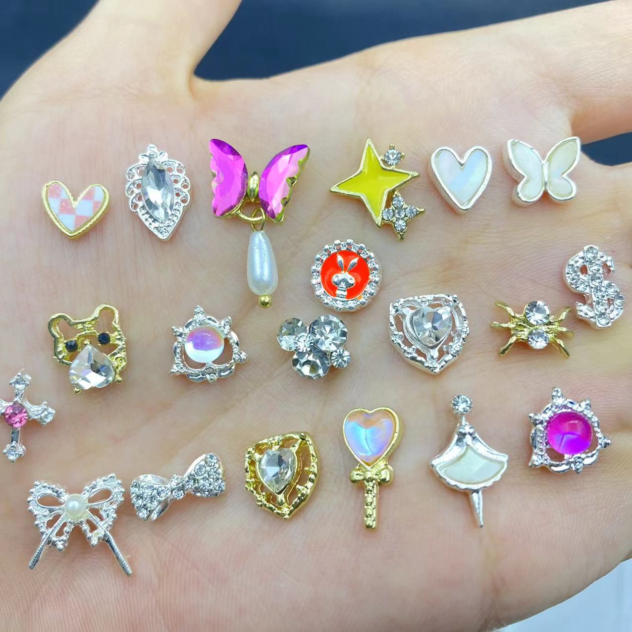 Hot Mix & Selected Alloy Nail Art DIY Charms - buy 50 pcs get extra 50pcs free