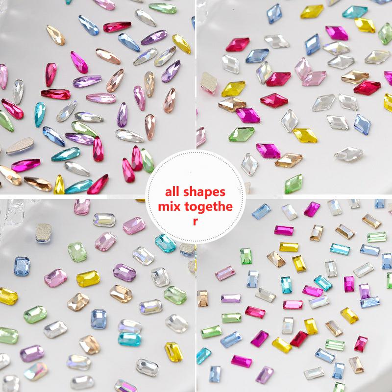 Mixed All Shapes of Small Size Colorful K9 Rhinestones