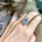 【R15】Faux diamond ring pigeon egg oversized five carats-size adjustable