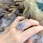 【R15】Faux diamond ring pigeon egg oversized five carats-size adjustable