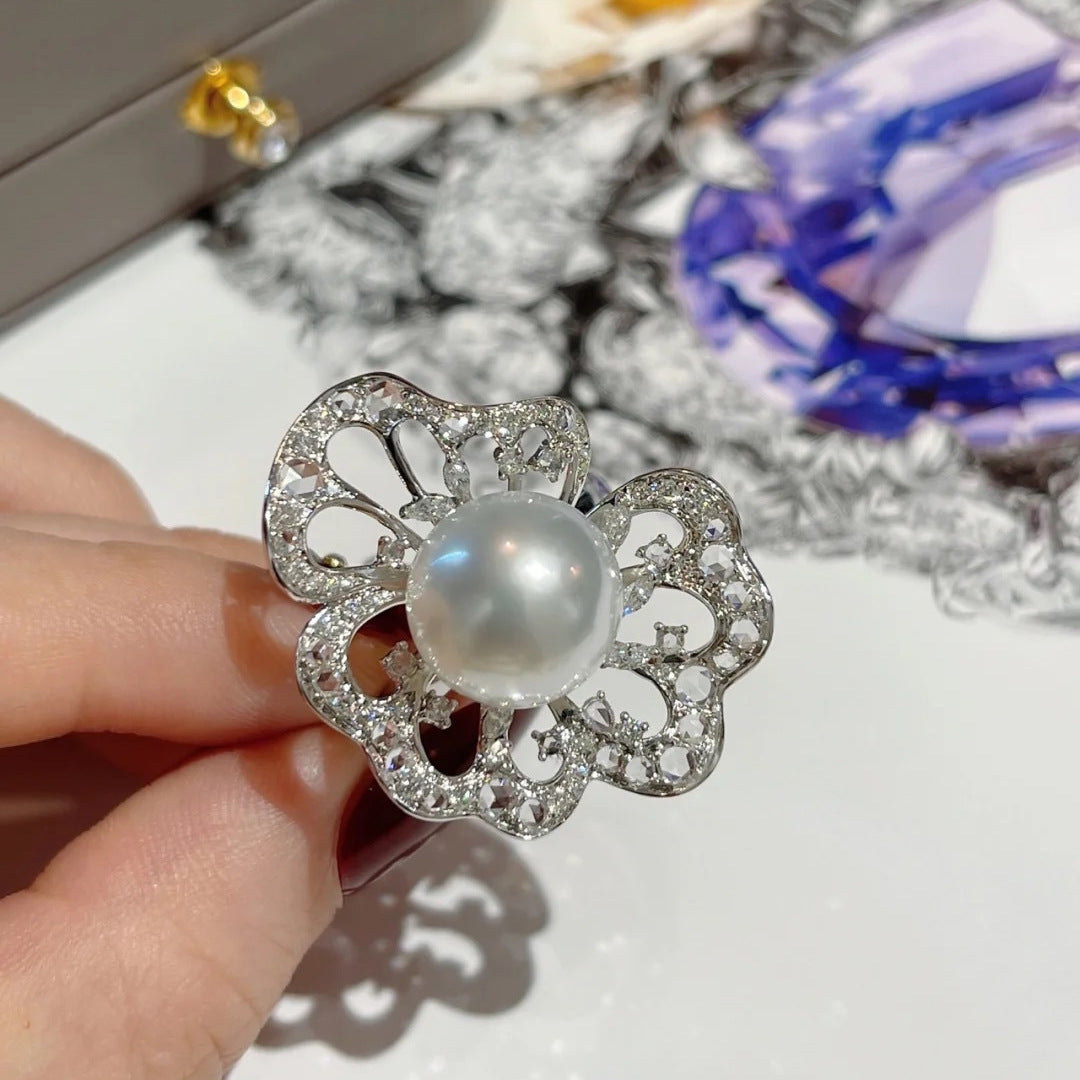 【R18】Faux Premium pearl petal ring- Size adjustable
