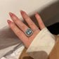 【R13】Faux Sapphire Diamond Ring--size adjustable