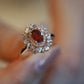 【R14】Vintage Faux Ruby & Diamond Ring--size adjustable